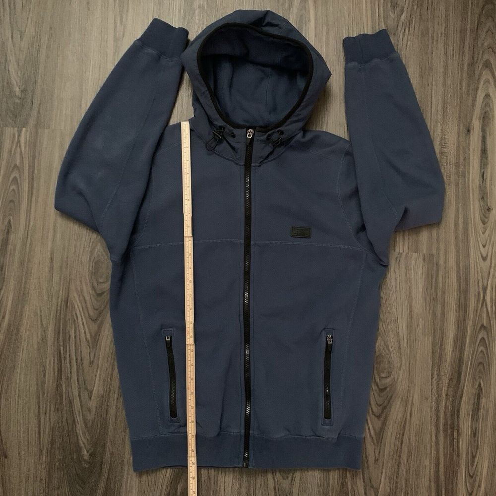 Abercrombie & Fitch Full Zip Hoodie Jacket Mens Navy blue Small Waterproof Hood - Picture 6 of 7